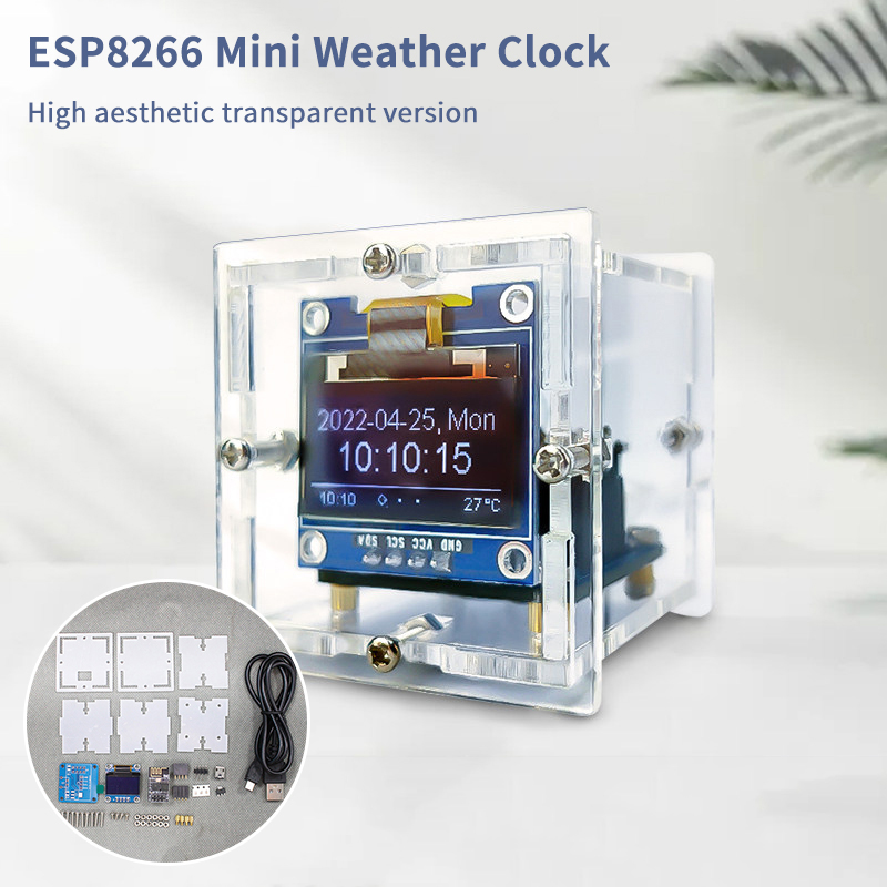 Electronics Project Kit - طقم ساعة الطقس المصغرة ESP8266 -