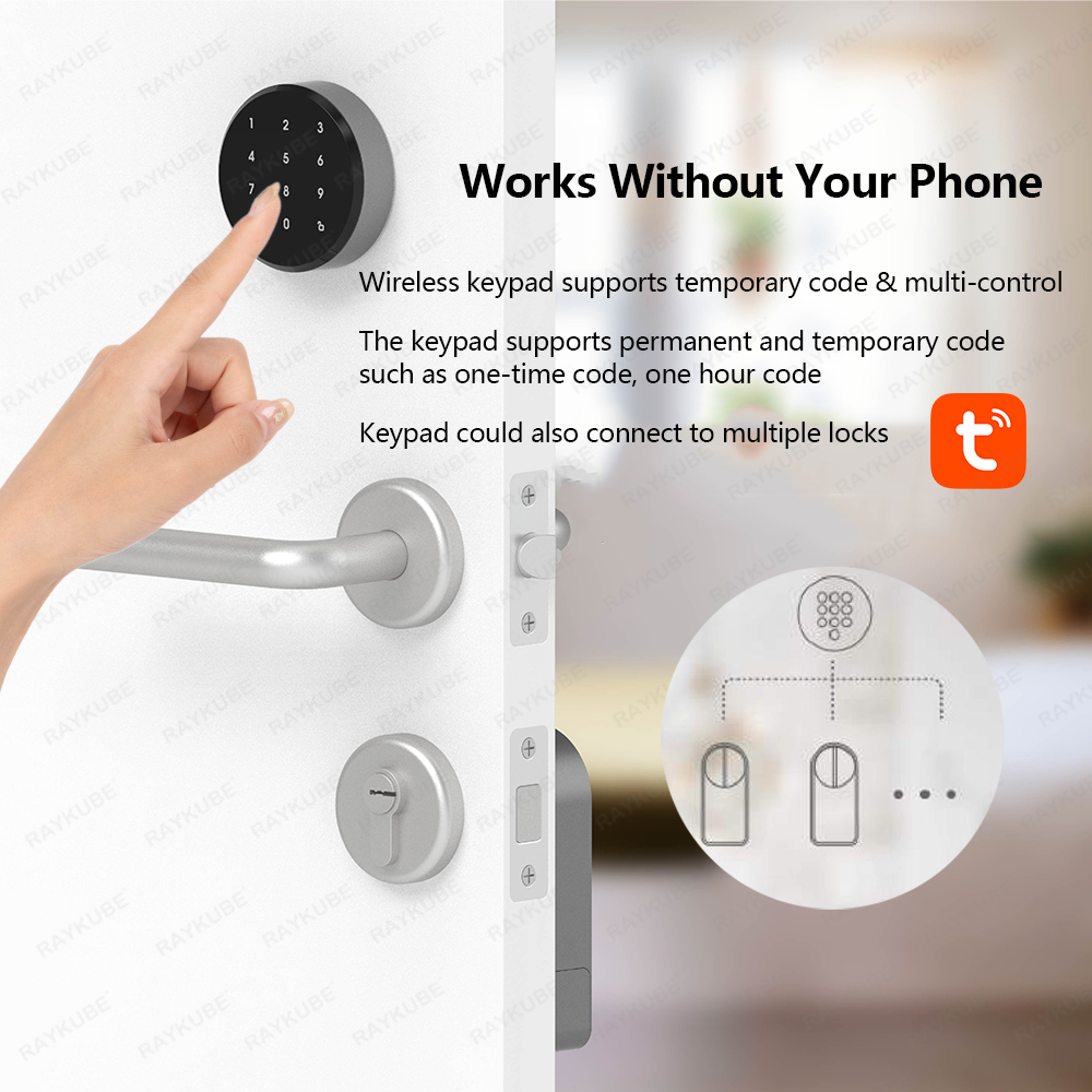 مجموعة قفل الباب الذكي RAYKUBE - مراجعة Smart Door Lock Wifi وسعره